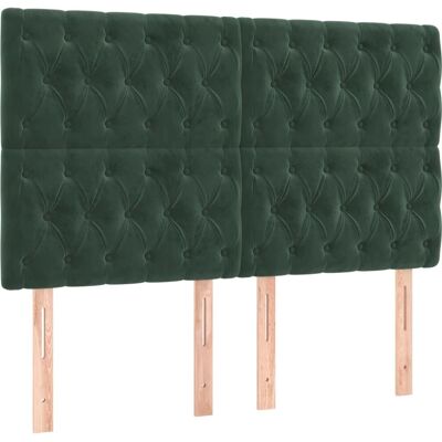 vidaXL Kopfteile 2 Stück 160x7x78/88 cm Samt Dunkelgrün - Kopfteil vidaXL Kopfteile 2 Stück 160x7x78/88 cm Samt Dunkelgrün - Kopfteil