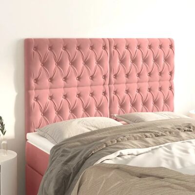 vidaXL Kopfteil 4 Stück Pink Samt - Kopfteil vidaXL Kopfteil 4 Stück Pink Samt - Kopfteil