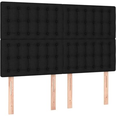 vidaXL Têtes de lit 4 pcs Tissu noir Hauteur réglable Cadre de lit - Publicité vidaXL Têtes de lit 4 pcs Tissu noir Hauteur réglable Cadre de lit - Publicité