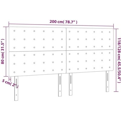 vidaXL Kopfteile 2 Stk. 100X5X78/88cm Dunkelblau Samt Größe: 200 cm vidaXL Kopfteile 2 Stk. 100X5X78/88cm Dunkelblau Samt Größe: 200 cm