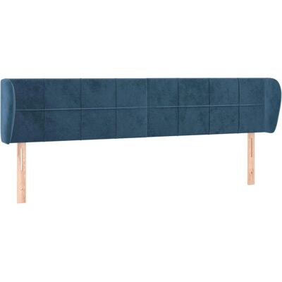 VIDAXL Hoofdbord met Oren - Donkerblauw Fluweel - 183x23x78/88 cm - Hoofdbord VIDAXL Hoofdbord met Oren - Donkerblauw Fluweel - 183x23x78/88 cm - Hoofdbord