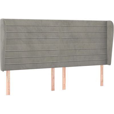 VidaXL Kopfteil Hellgrau - Kopfteil - Elegantes Design, Samt, Verstellbar VidaXL Kopfteil Hellgrau - Kopfteil - Elegantes Design, Samt, Verstellbar
