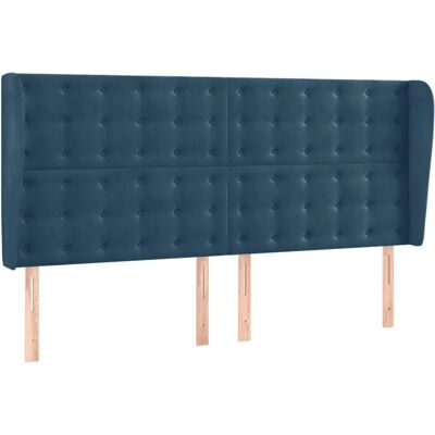 VidaXL - Donkerblauwe Fluwelen Hoofdbord met Oren - Hoofdbord VidaXL - Donkerblauwe Fluwelen Hoofdbord met Oren - Hoofdbord
