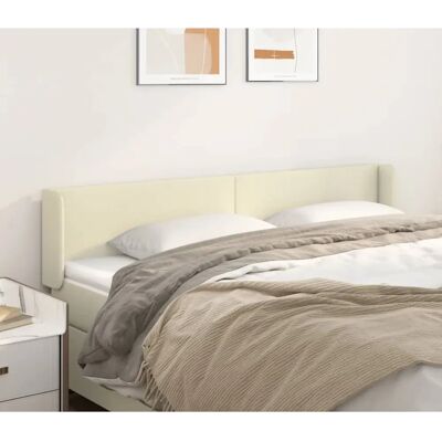 vidaXL Kopfteil mit Ohren Creme 203x16x78/88 cm Imitationsleder - Kopfteil vidaXL Kopfteil mit Ohren Creme 203x16x78/88 cm Imitationsleder - Kopfteil