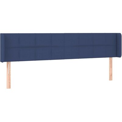 vidaXL Kopfteil mit Öhrchen Blau 163x16x78/88 cm Stoff vidaXL Kopfteil mit Öhrchen Blau 163x16x78/88 cm Stoff