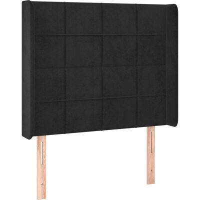 vidaXL 103x16x78/88 cm Schwarzes Samtkopfteil mit Ohren vidaXL 103x16x78/88 cm Schwarzes Samtkopfteil mit Ohren