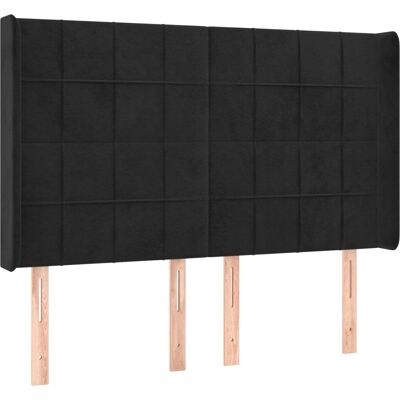 vidaXL Kopfteil mit Ohren Schwarz - Kopfteil, Höhenverstellbar, Samt, Robuste Holzbeine vidaXL Kopfteil mit Ohren Schwarz - Kopfteil, Höhenverstellbar, Samt, Robuste Holzbeine