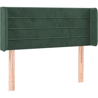 vidaXL Kopfhaupt mit Ohren Dunkelgrün - Kopfteil - Samt - 147x16x78/88 cm vidaXL Kopfhaupt mit Ohren Dunkelgrün - Kopfteil - Samt - 147x16x78/88 cm
