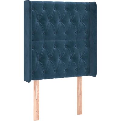 vidaXL Hoofdbord met Oren Donkerblauw - Hoofdbord, Fluweel, Verstelbare hoogte vidaXL Hoofdbord met Oren Donkerblauw - Hoofdbord, Fluweel, Verstelbare hoogte