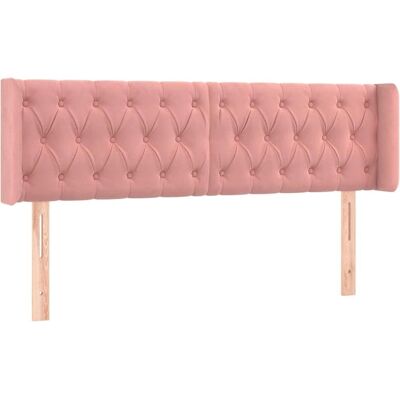 vidaXL Hoofdeind met oren roze 163x16x78/88 cm - Hoofdeind vidaXL Hoofdeind met oren roze 163x16x78/88 cm - Hoofdeind