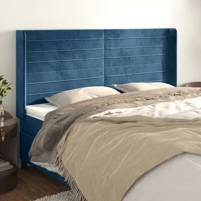 Maisonchic Blau Samt-Kopfteil mit Ohren-Design - Kopfteil Maisonchic Blau Samt-Kopfteil mit Ohren-Design - Kopfteil