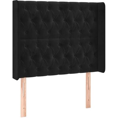 vidaXL Kopfteil - Eleganter Samt, Verstellbar, Schwarz - Kopfteil vidaXL Kopfteil - Eleganter Samt, Verstellbar, Schwarz - Kopfteil