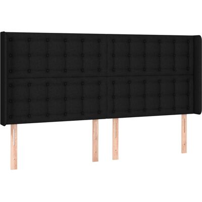 vidaXL Kopfteil - Verstellbar, Schwarz, Stoff, 183x16x118cm vidaXL Kopfteil - Verstellbar, Schwarz, Stoff, 183x16x118cm