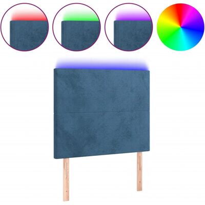 VidaXL Kopfteil mit LED - Samt Dunkelblau - Kopfteil mit LED VidaXL Kopfteil mit LED - Samt Dunkelblau - Kopfteil mit LED