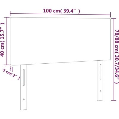 vidaXL Kopfteil mit LED Samt Schwarz 100x5x78/88 cm vidaXL Kopfteil mit LED Samt Schwarz 100x5x78/88 cm