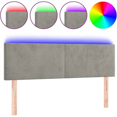 vidaXL LED Kopfteil Hellgrau - Kopfteil, Samt, Verstellbar, Modern vidaXL LED Kopfteil Hellgrau - Kopfteil, Samt, Verstellbar, Modern