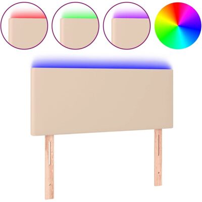 vidaXL Tête de lit avec LED Cappuccino - Support de lit moderne en cuir synthétique - Publicité vidaXL Tête de lit avec LED Cappuccino - Support de lit moderne en cuir synthétique - Publicité