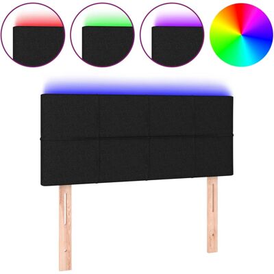 vidaXL Kopfteil Stoff Schwarz - Verstellbare LED Modernes Bett vidaXL Kopfteil Stoff Schwarz - Verstellbare LED Modernes Bett