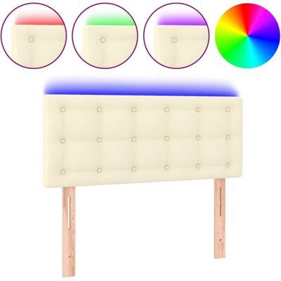 vidaXL Hoofdeinde - Crème - Verstelbare LED - Modern ontwerp vidaXL Hoofdeinde - Crème - Verstelbare LED - Modern ontwerp