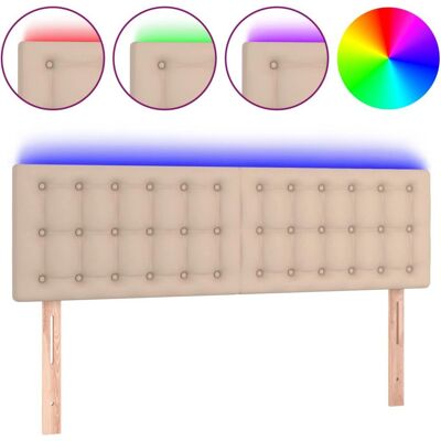vidaXL Kopfteil Cappuccino - LED, Verstellbar, Kunstleder, Modern vidaXL Kopfteil Cappuccino - LED, Verstellbar, Kunstleder, Modern