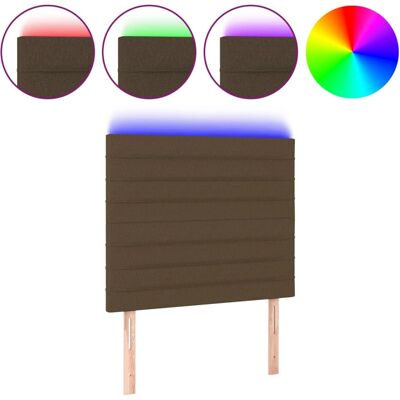 vidaXL Kopfteil mit LED - Verstellbares Dunkelbraunes Stoffkopfteil vidaXL Kopfteil mit LED - Verstellbares Dunkelbraunes Stoffkopfteil