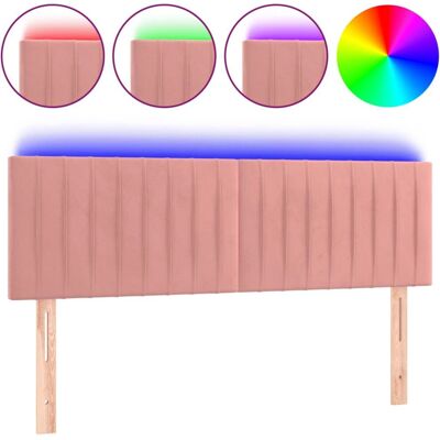vidaXL Roze fluwelen LED-hoofdbord - Hoofdbord vidaXL Roze fluwelen LED-hoofdbord - Hoofdbord