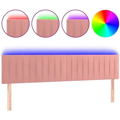 vidaXL Tête de lit Rose - Support en Velours avec LED Réglable - Publicité vidaXL Tête de lit Rose - Support en Velours avec LED Réglable - Publicité