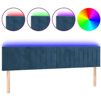 vidaXL Tête de lit - LED en velours bleu foncé - Tête de lit pour lit - Publicité vidaXL Tête de lit - LED en velours bleu foncé - Tête de lit pour lit - Publicité