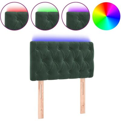 Cabecero con LED vidaXL - Verde oscuro - Altura ajustable Cabecero con LED vidaXL - Verde oscuro - Altura ajustable