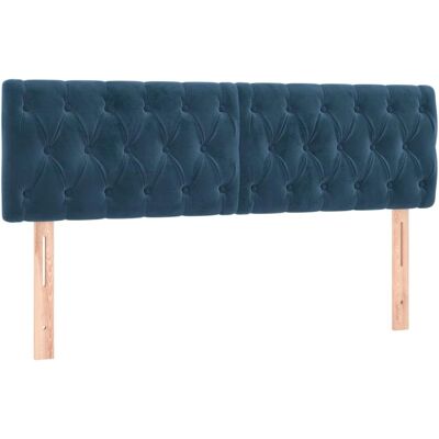 Cabecero de terciopelo azul oscuro con LED - Decoración de dormitorio Cabecero de terciopelo azul oscuro con LED - Decoración de dormitorio