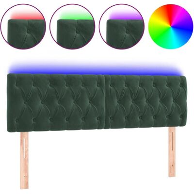 VidaXL Hoofdbord met LED - Donkergroen - Modern ontwerp VidaXL Hoofdbord met LED - Donkergroen - Modern ontwerp