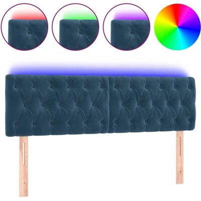 VidaXL Hoofdbord met LED - Donkerblauw - Verstelbare hoogte - Modern ontwerp VidaXL Hoofdbord met LED - Donkerblauw - Verstelbare hoogte - Modern ontwerp