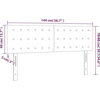vidaXL Taupe LED Kopfteil Verstellbare Höhe Modernes Schlafzimmer vidaXL Taupe LED Kopfteil Verstellbare Höhe Modernes Schlafzimmer