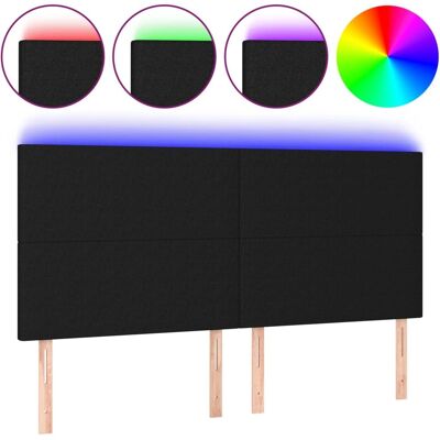 MAISONCHIC Bettkopf mit LED-Lichtern - Modernes schwarzes Stoffkopfteil MAISONCHIC Bettkopf mit LED-Lichtern - Modernes schwarzes Stoffkopfteil