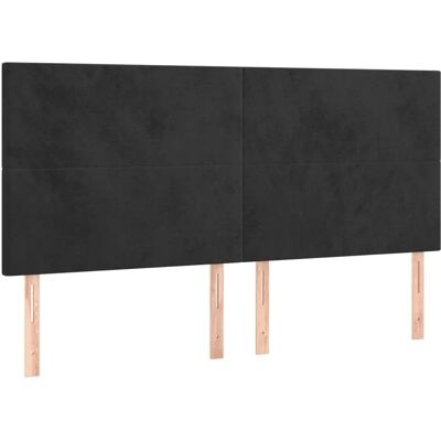 vidaXL Moderne LED-senggavel Zwart Fluweel 180x5x118/128 cm vidaXL Moderne LED-senggavel Zwart Fluweel 180x5x118/128 cm