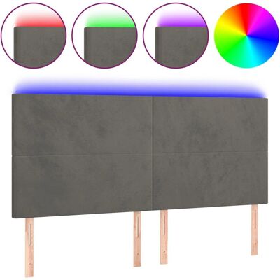 vidaXL Kopfteil/Fußteil Dunkelgrau - Verstellbares LED-Velours-Bettpaneel vidaXL Kopfteil/Fußteil Dunkelgrau - Verstellbares LED-Velours-Bettpaneel