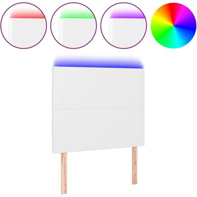 vidaXL Kopfteil/Fußteil Weiß - Verstellbares LED-Lederbettkopfteil vidaXL Kopfteil/Fußteil Weiß - Verstellbares LED-Lederbettkopfteil