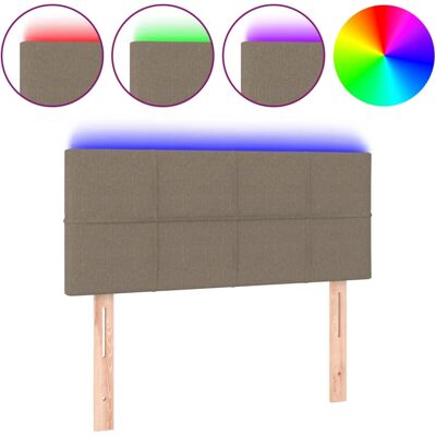 VidaXL Kopfteil mit LED-Lichtern - Taupe - Bettart VidaXL Kopfteil mit LED-Lichtern - Taupe - Bettart