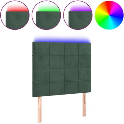 VidaXL LED-Kopfteil - Dunkelgrün - Höhenverstellbar - Weicher Samt - Einfacher Aufbau VidaXL LED-Kopfteil - Dunkelgrün - Höhenverstellbar - Weicher Samt - Einfacher Aufbau