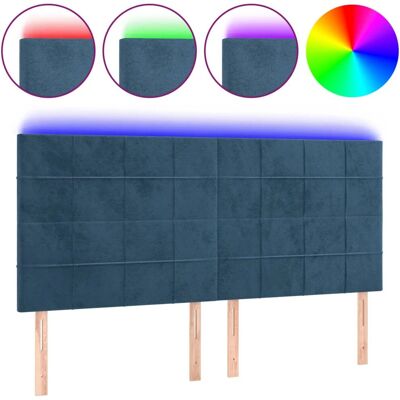 vidaXL Kopfteile Dunkelblau - LED Samtbetten Modern vidaXL Kopfteile Dunkelblau - LED Samtbetten Modern