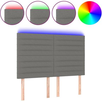 vidaXL Kopfteil/Fußteil Dunkelgrau - Bettkopfteil mit LED-Lichtern vidaXL Kopfteil/Fußteil Dunkelgrau - Bettkopfteil mit LED-Lichtern