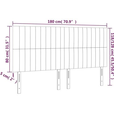 MAISONCHIC LED-Kopfteil - Kopfteil mit LED, Creme, 180x5x118/128 cm MAISONCHIC LED-Kopfteil - Kopfteil mit LED, Creme, 180x5x118/128 cm