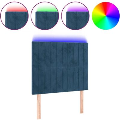 VidaXL Kopfteil Dunkelblau - Mit LED, Samtstoff, Verstellbare Höhe VidaXL Kopfteil Dunkelblau - Mit LED, Samtstoff, Verstellbare Höhe