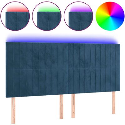VidaXL Bettkopfteil - Verstellbar Blau Samt LED - Kopfteil VidaXL Bettkopfteil - Verstellbar Blau Samt LED - Kopfteil