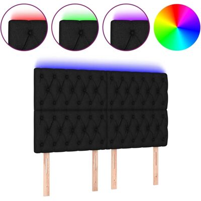 Maisonchic Modernes LED-Kopfteil - Verstellbar, Schwarz Stoff, 160x7x118/128cm Maisonchic Modernes LED-Kopfteil - Verstellbar, Schwarz Stoff, 160x7x118/128cm