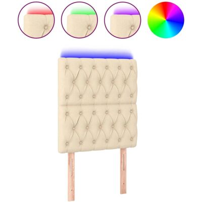 vidaXL Kopfteil - Creme - Verstellbare LED - Nachttisch - Modern vidaXL Kopfteil - Creme - Verstellbare LED - Nachttisch - Modern