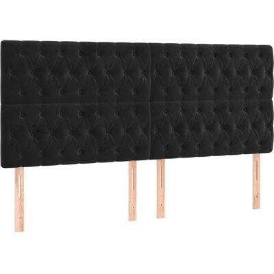 Vidaxl Zwart Fluwelen LED-Kopteil - Headboard Vidaxl Zwart Fluwelen LED-Kopteil - Headboard
