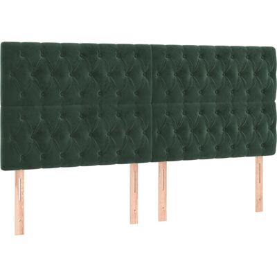 vidaXL Kopfteil mit LED Samt Dunkelgrün 200x7x118/128 cm vidaXL Kopfteil mit LED Samt Dunkelgrün 200x7x118/128 cm