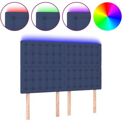 VidaXL Kopfteil Blau - Verstellbares LED Stoffbettgestell VidaXL Kopfteil Blau - Verstellbares LED Stoffbettgestell