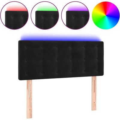 vidaXL Kopfteil - Schwarz - Verstellbares LED-Velours-Kopfteil vidaXL Kopfteil - Schwarz - Verstellbares LED-Velours-Kopfteil